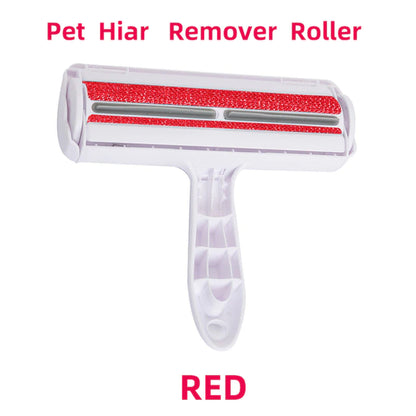 Pet Hair Roller Remover Lint Brush 2-Way Dog Cat Comb Tool Convenient Cleaning Dog Cat Fur Brush Base Home Furniture Sofa Clothe