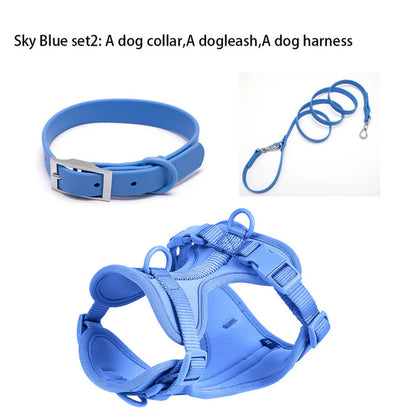 Dog Harness and Leash Set No Pull Dog Vest Harness PVC Waterproof Dog Leash Collar for Small Medium Large Dogs