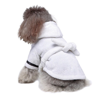 Pet Dog Towel Pajama with Hood Thickened Luxury Soft Cotton Hooded Bathrobe Quick Drying and Super Absorbent Dog Bath Towel